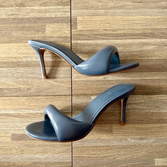 Steve Madden KIERAN blue vegan leather mule heel, women’s size 6 - Picture 6 of 8